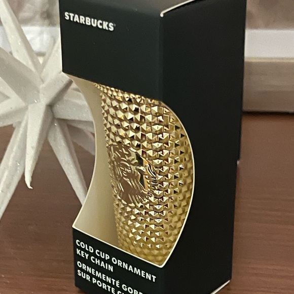 💕💛NEW 🌟 Set of 2 Starbucks 2022 Holiday Metallic Bling Tumbler Keychains - Picture 6 of 6